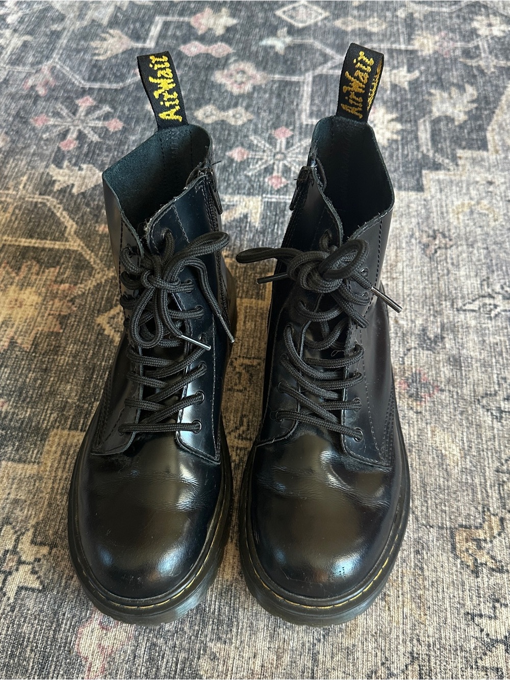 Dr. Martens Black Lace-Up Combat Boots